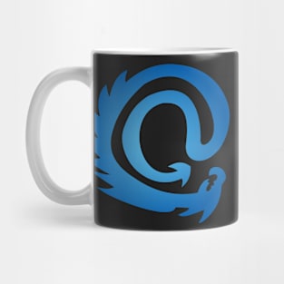 Blue Vignette @ At Sign Symbol Cyber Dragon Design Mug